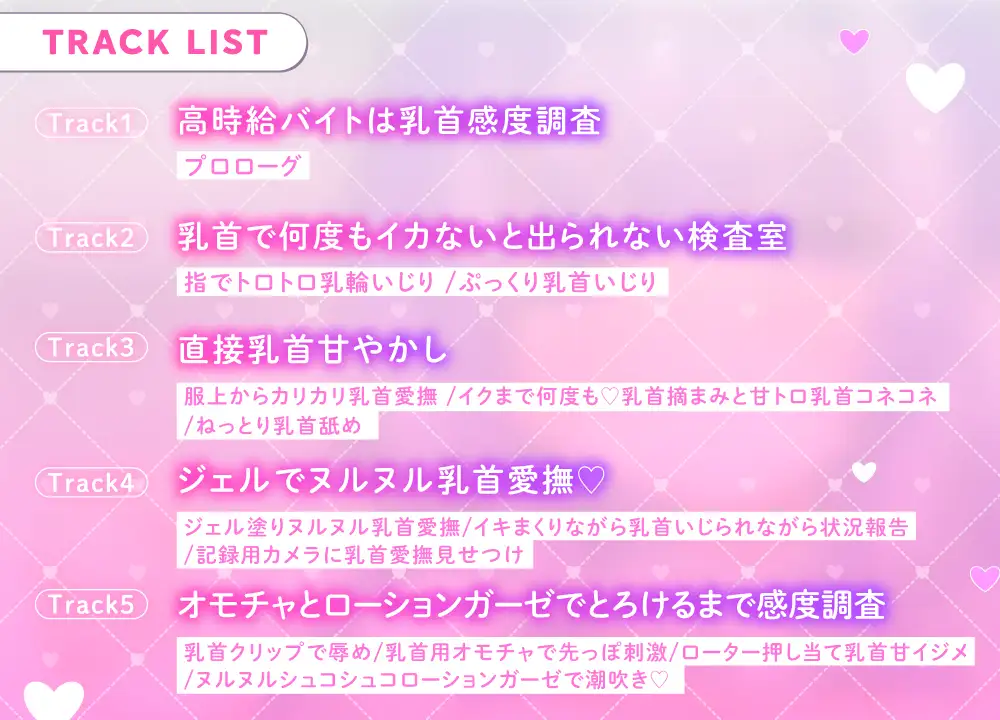 【乳首感度調査、はじめます】バイト乳首の連続絶頂観測のトラックリスト