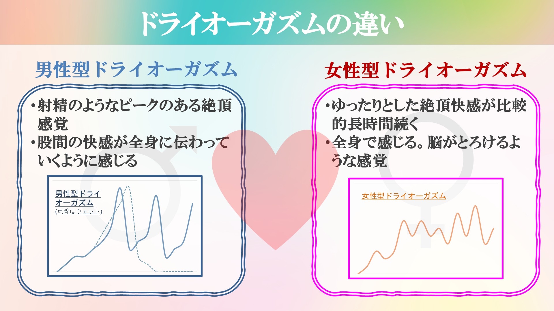男型と女型のドライオーガズムの違い