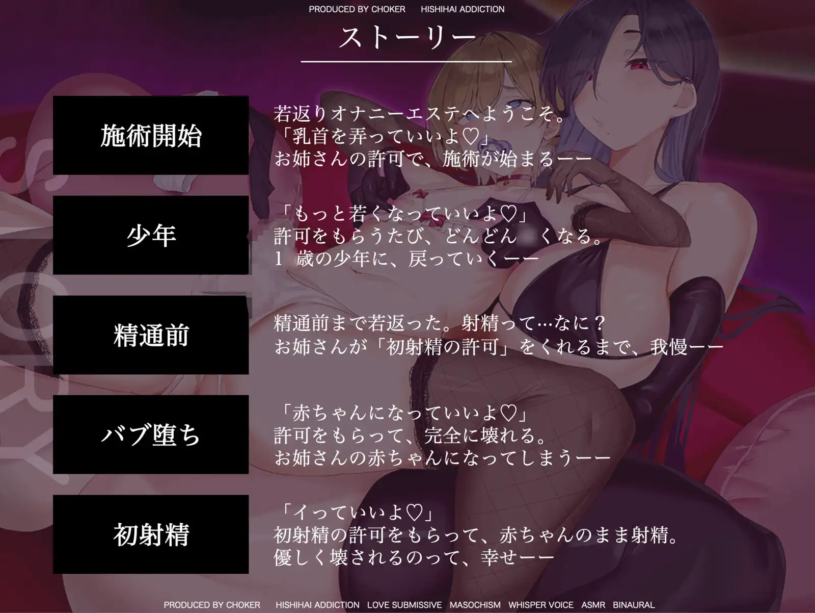 乳首オナニーしながら年齢退行…優しく壊されながらのインモラルな興奮を味わえるアダルトボイス作品